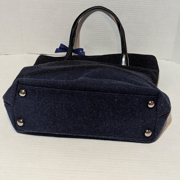 Coach Signature Stripe Wool Gray Blue NS Tote Bag - Picture 6 of 11